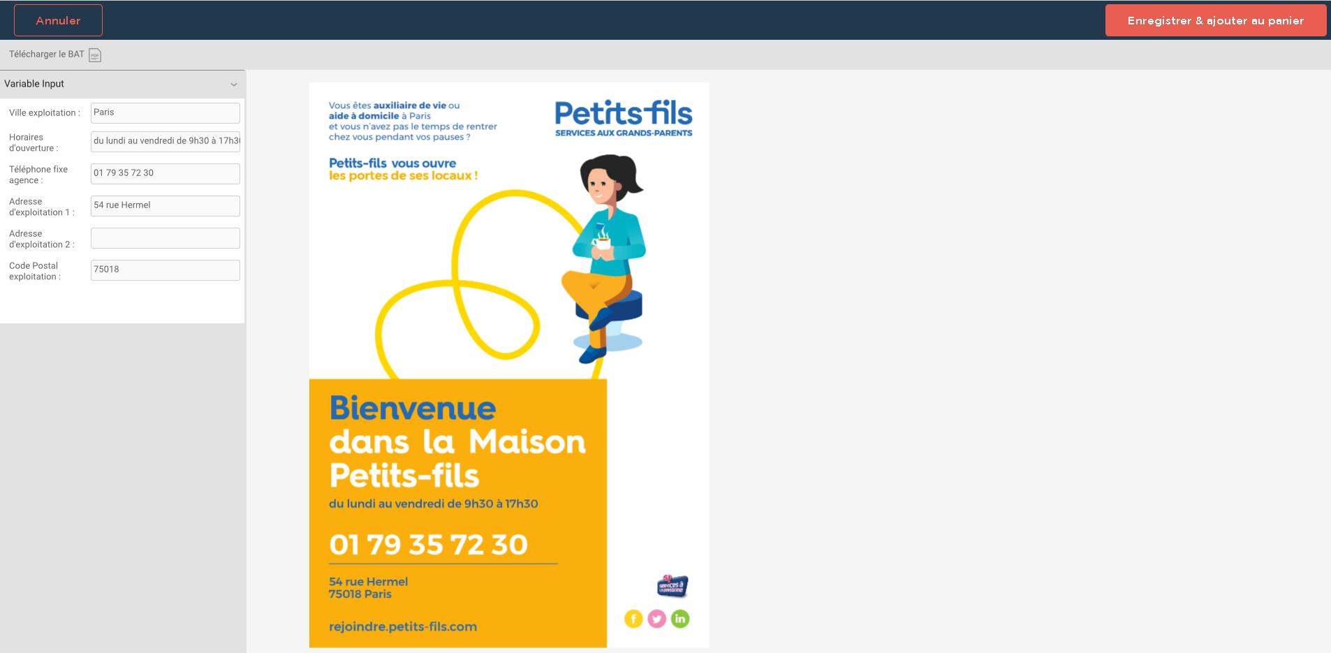 Mise en place de plusieurs services de personnalisation des documents en ligne avec la gestion des flux des fichiers finaux à imprimer par les ateliers