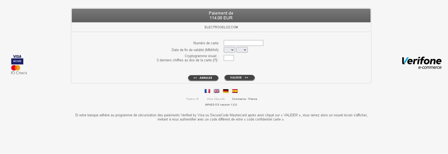 Implémentation du paiement en ligne des commandes via l’interface PayBox