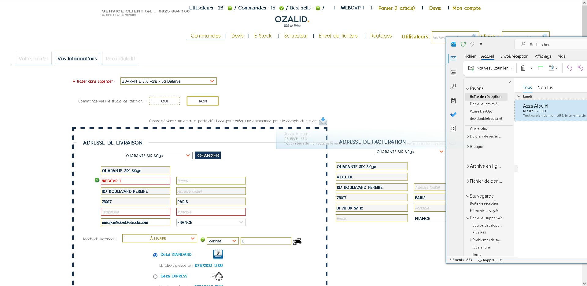 Implémentation de la création automatique de commande à partir d’un drag-drop de mail de client