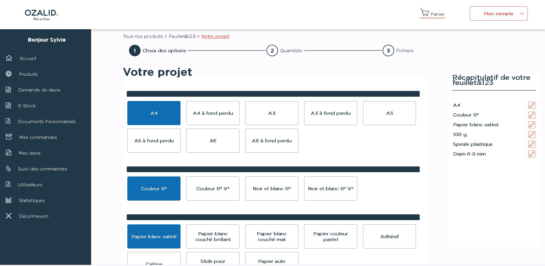 Implémentation d’un mode de passation de commande express pour passer commande rapidement sur la plateforme