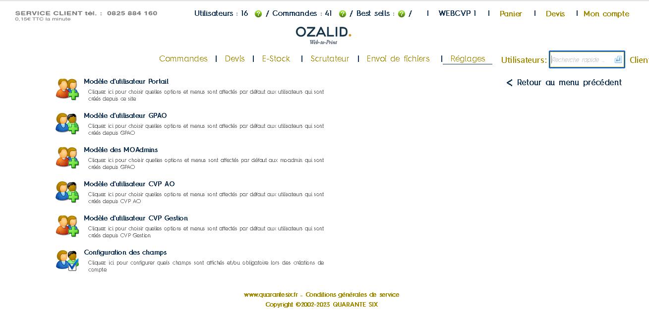 Implémentation de la gestion de profils des utilisateurs sur la plateforme