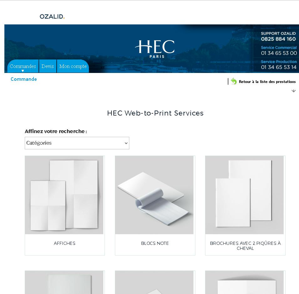 Implémentation de la commande de produits à partir de catalogue hébergé sur un site externe spécifique au client