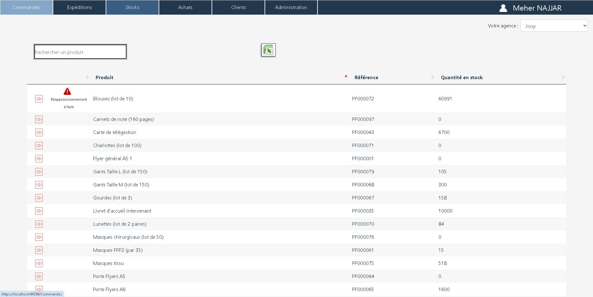 Mise en place d’un système de gestion de stock sur le BackOffice pour les produits préfabriqués